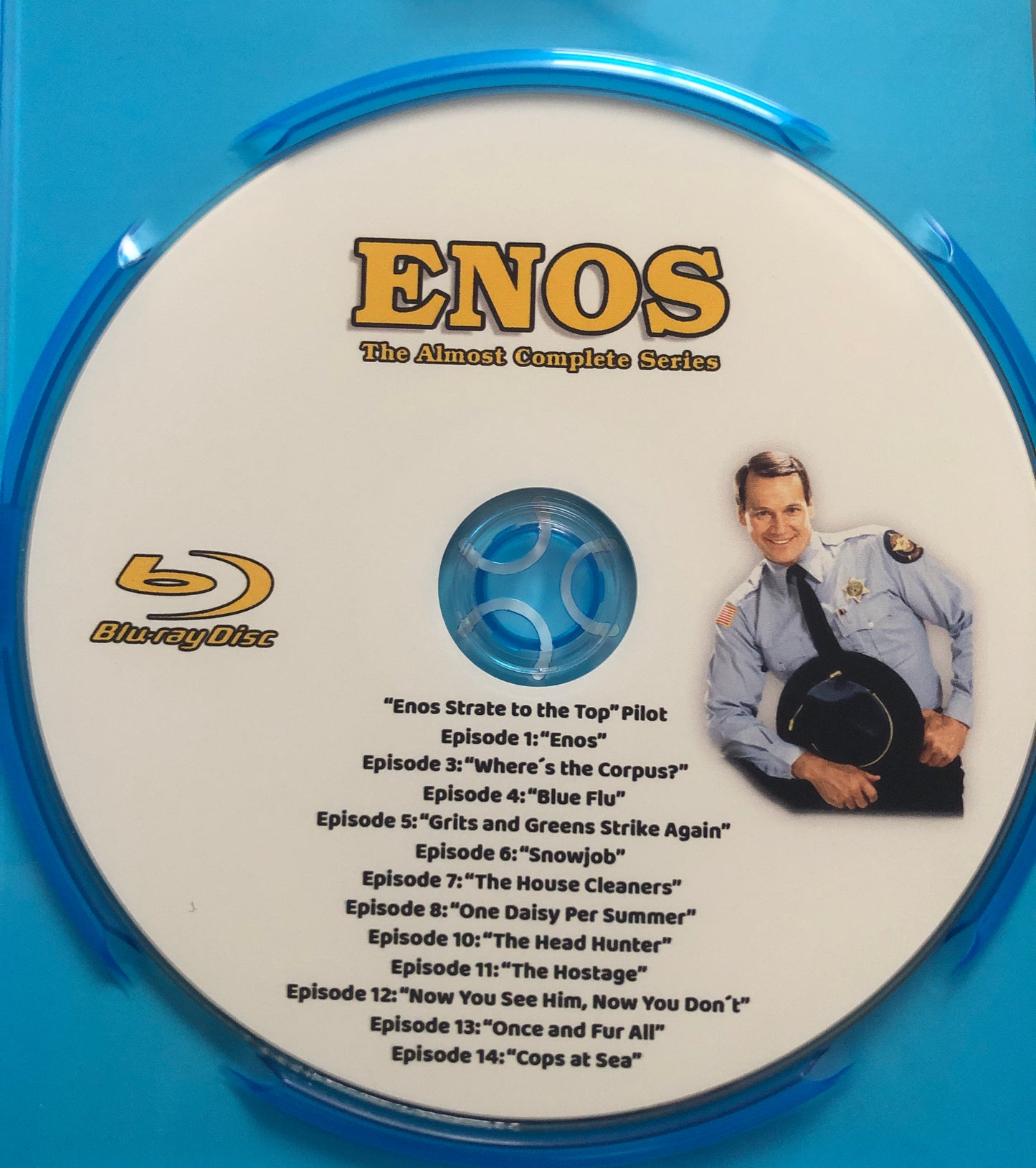 Enos: The Almost Complete Series (12 of 18) on one Blu Ray disc
