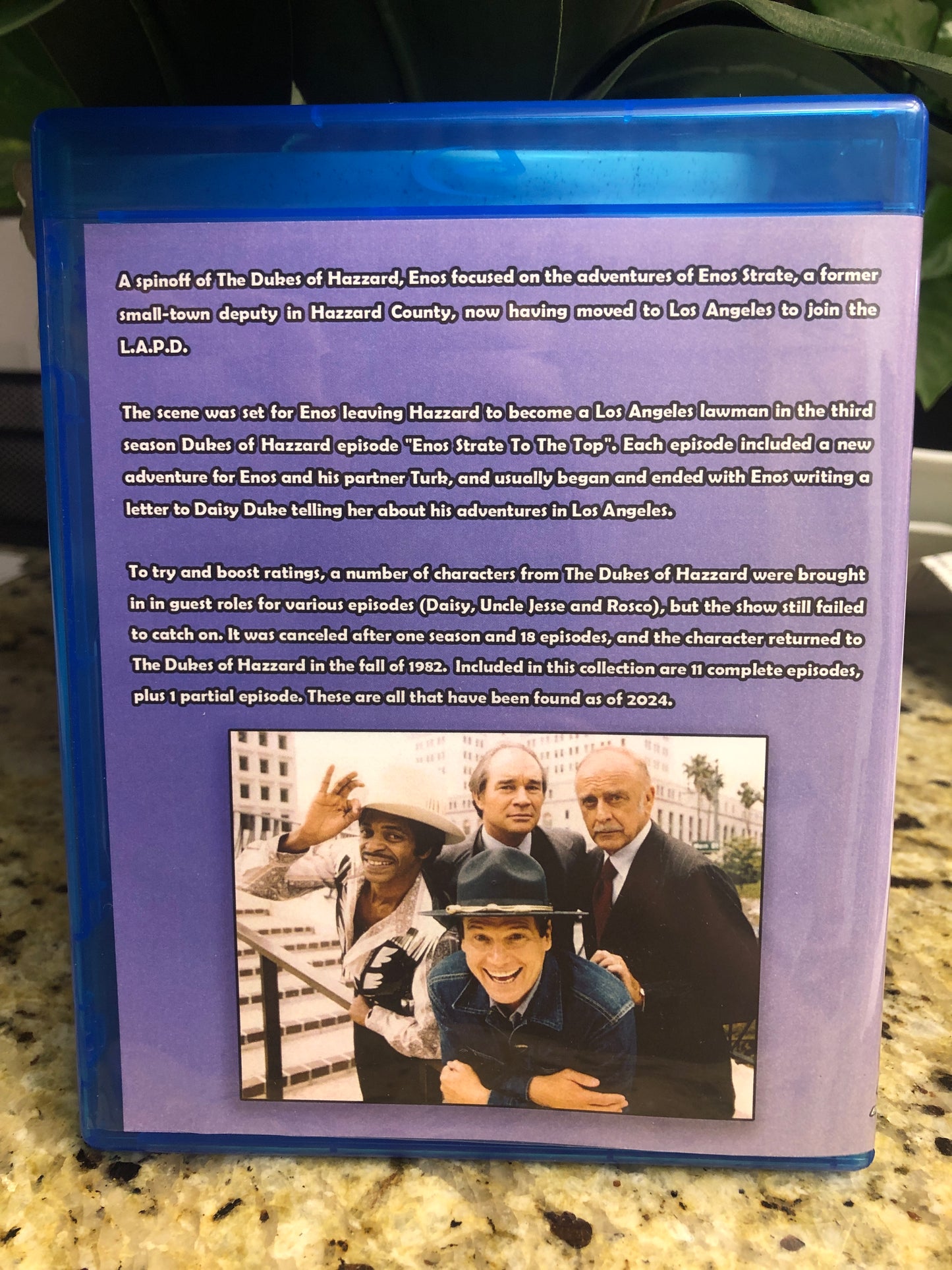 Enos: The Almost Complete Series (12 of 18) on one Blu Ray disc