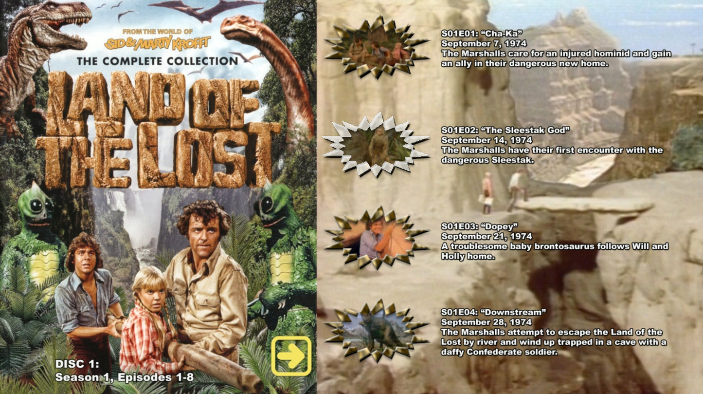 Land of the Lost Complete Series on 7 Blu Ray Discs upscaled to 720p