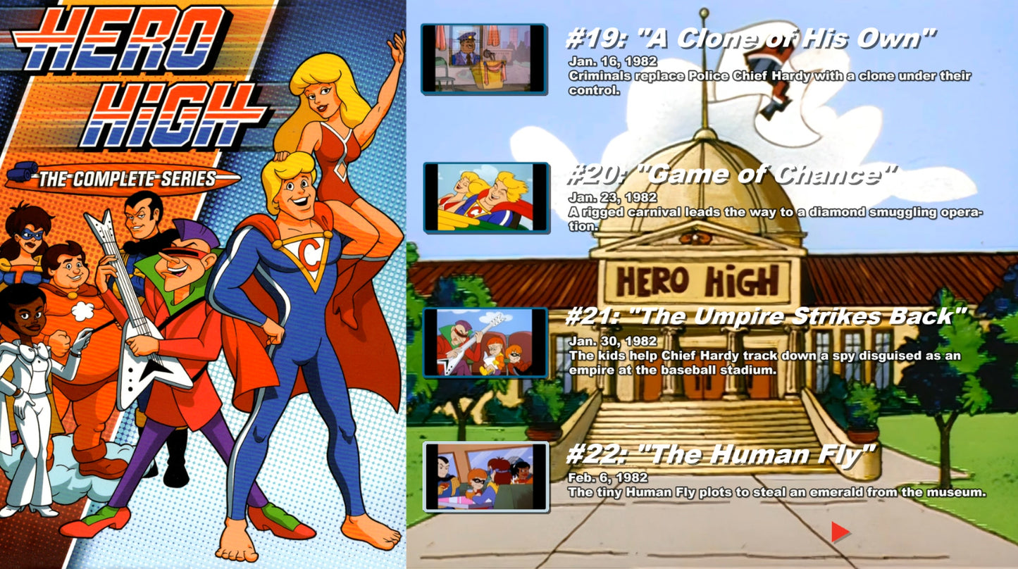 Hero High: The Complete Series on 2 Blu Rays or 2 DVDs