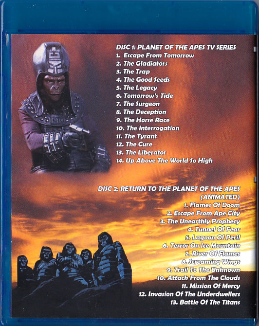 Planet of the Apes TV Series on Blu Ray Live Action/Animated