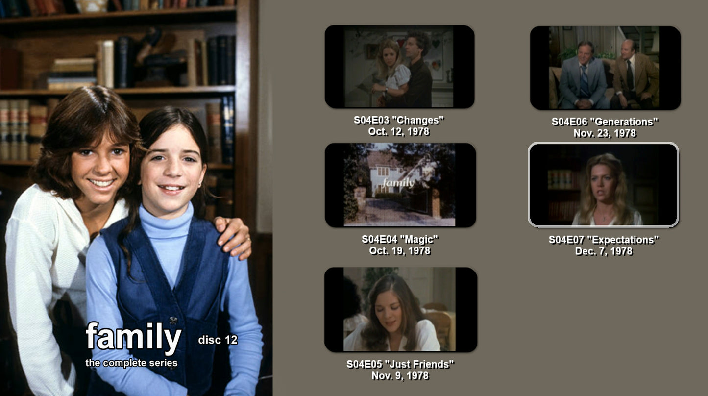 Family Seasons 3 - 5 Kristy McNichol, 12 disc set